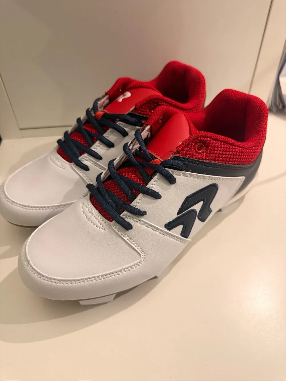 Women’s Red, White, and Blue Ringor Plastic Softball Cleats